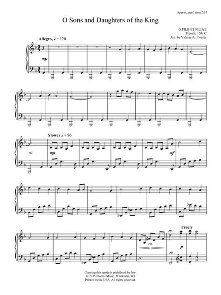 O Sons and Daughters of the King