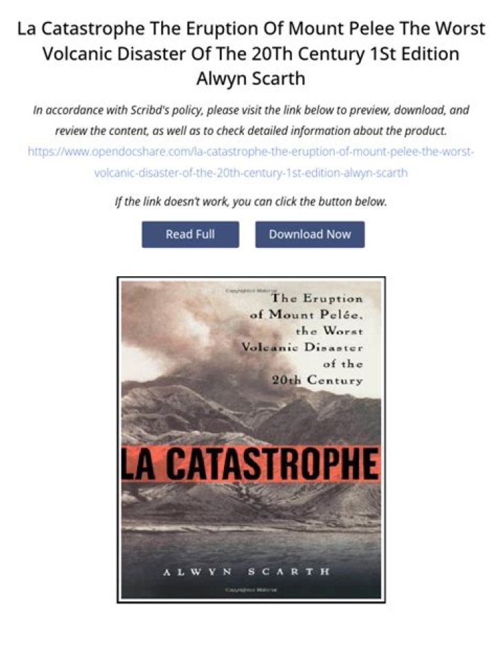 The Worst Volcanic Disaster Of The 20th Century